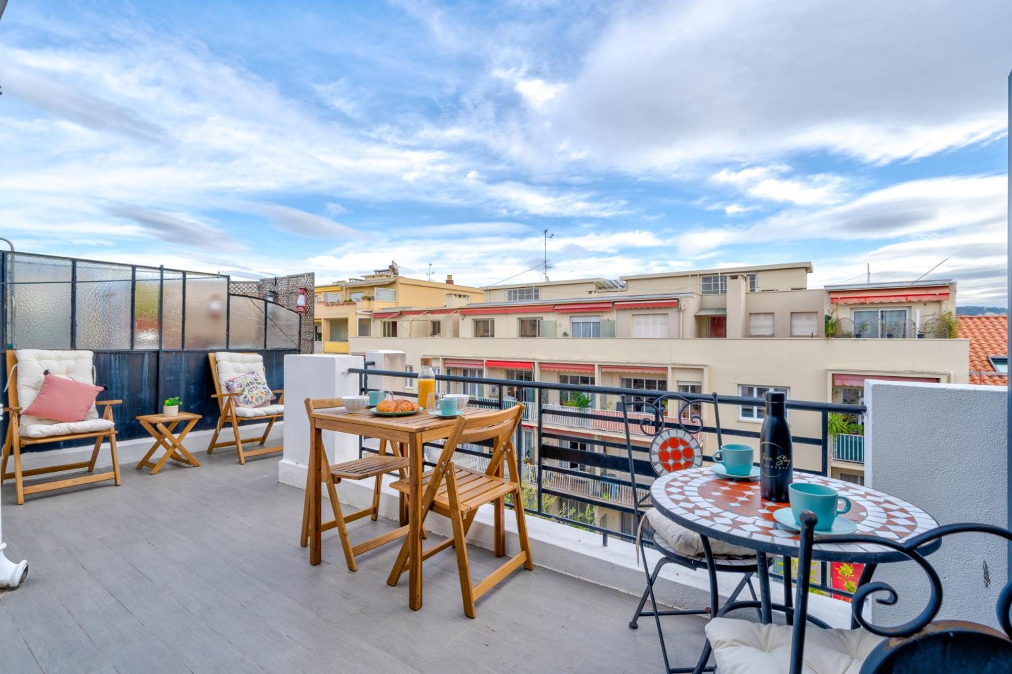 Top Floor Terrace - Dernier Etage Terrasse Cosy Nice Exterior foto