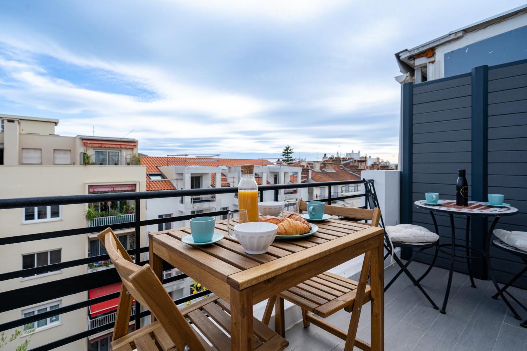Top Floor Terrace - Dernier Etage Terrasse Cosy Nice Exterior foto